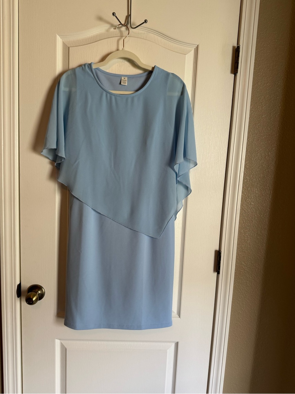 Light Blue Women’s Chiffon Overlay Dress